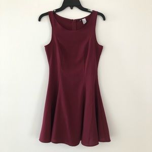 Like NEW Wine Burgundy Maroon Fit-and-Flare Dress